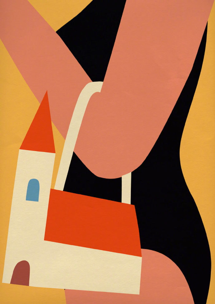 匈牙利插画师annak02vecses使用色块构成的简约插图设计