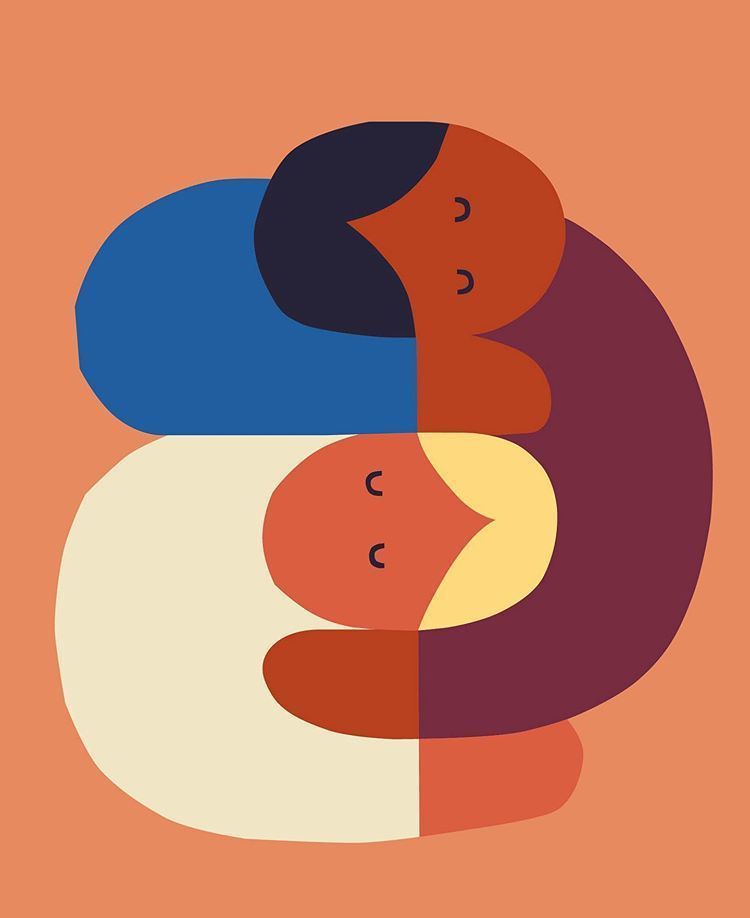 匈牙利插画师annak02vecses使用色块构成的简约插图设计