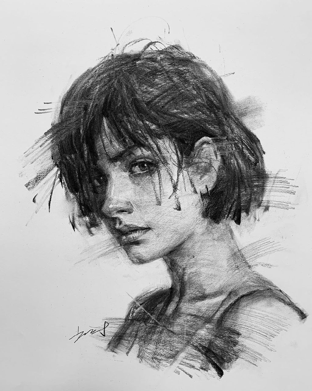 来自插画师 kisoo chai 素描人物作品