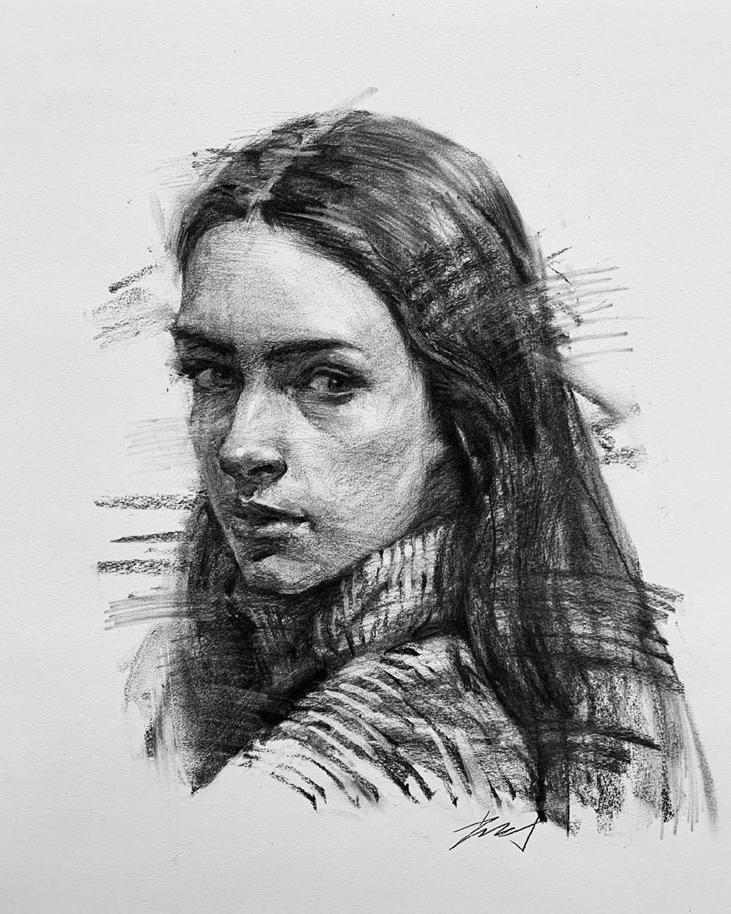 来自插画师 kisoo chai 素描人物作品