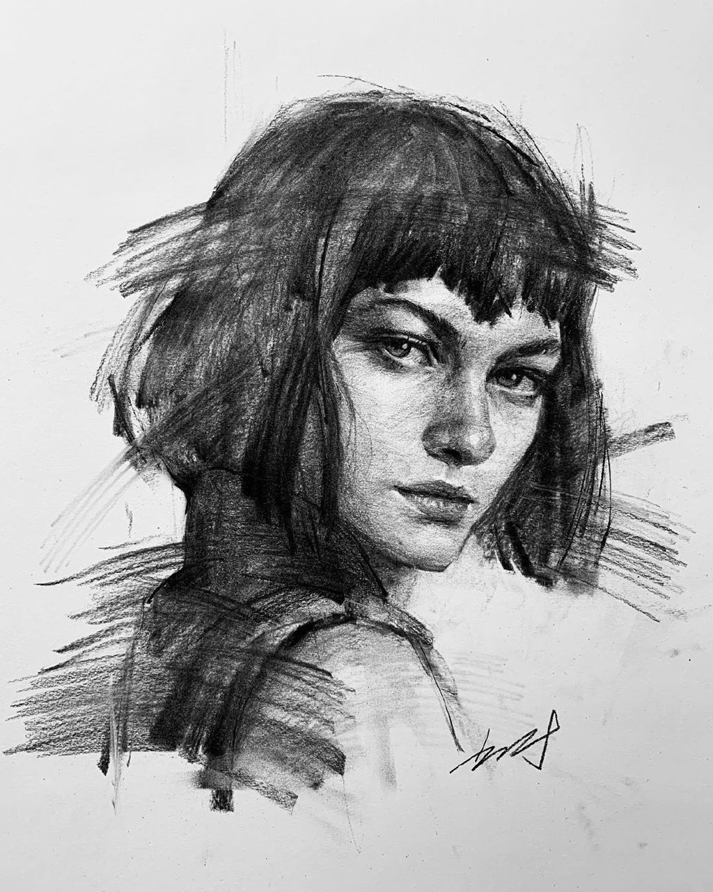 来自插画师 kisoo chai 素描人物作品