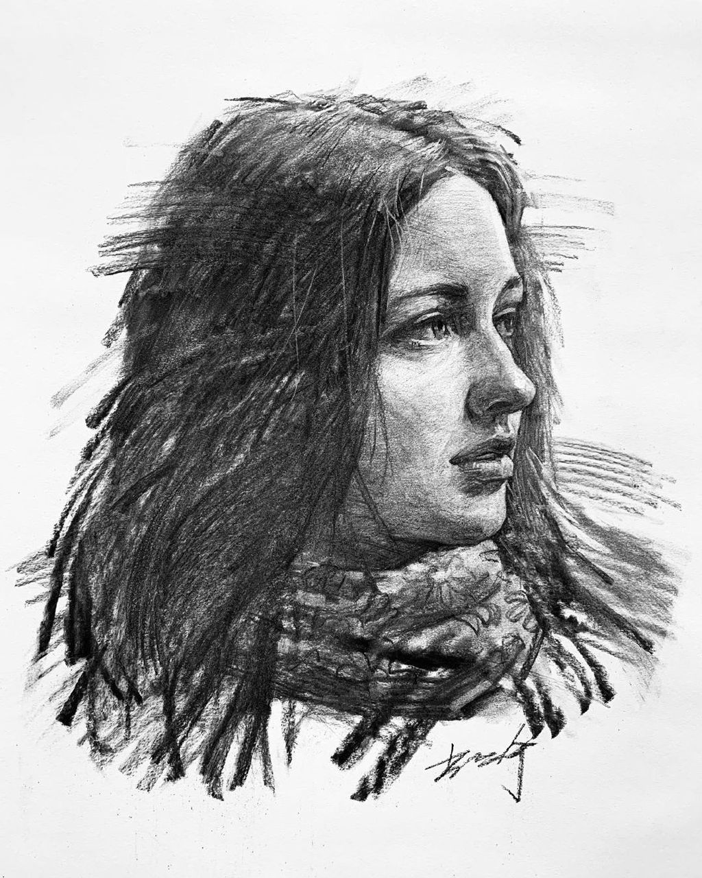 来自插画师 kisoo chai 素描人物作品