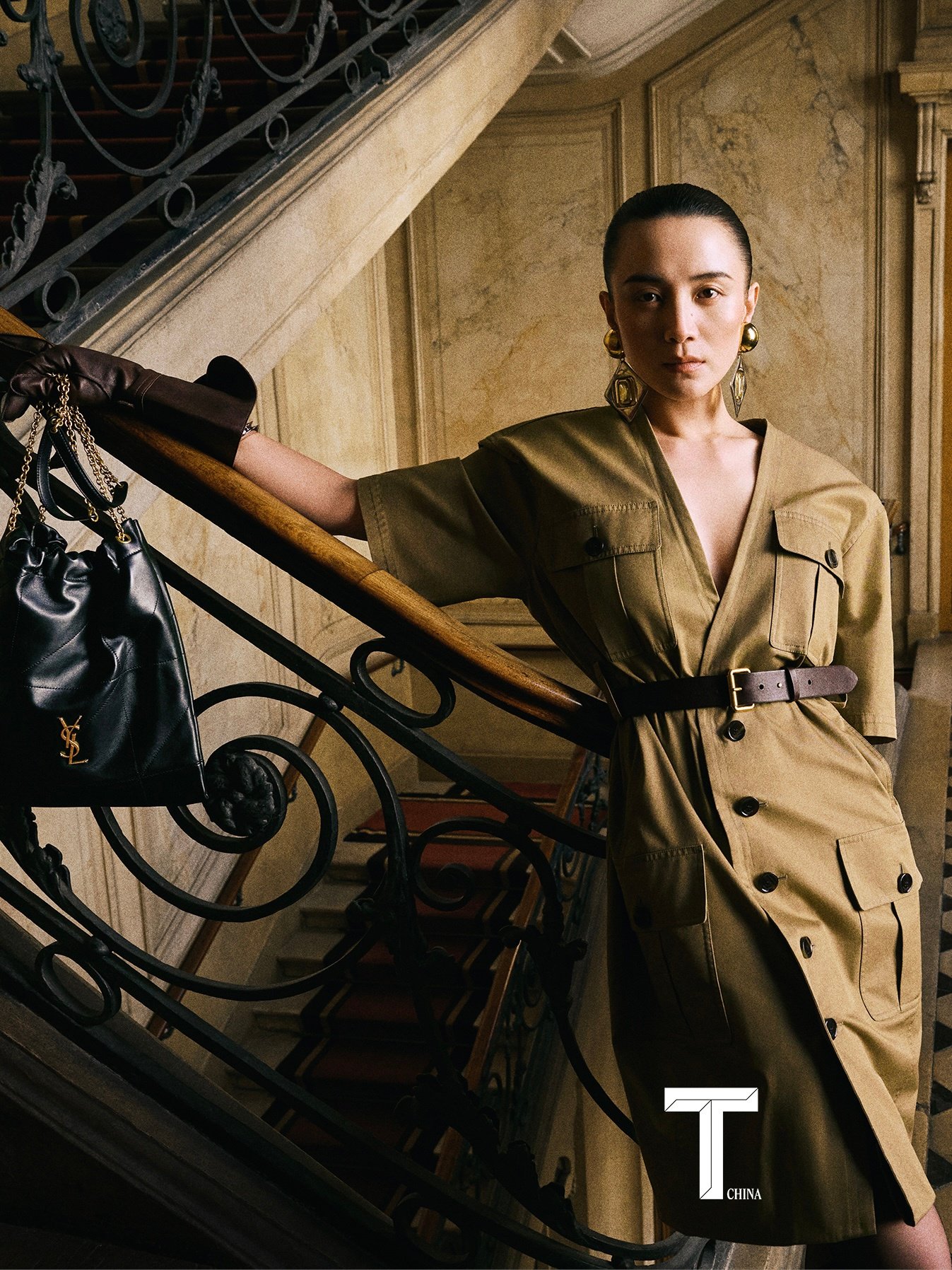 宋佳 x tmagazine 4月刊封面大片 巴黎街头的saint laurent女郎,酷