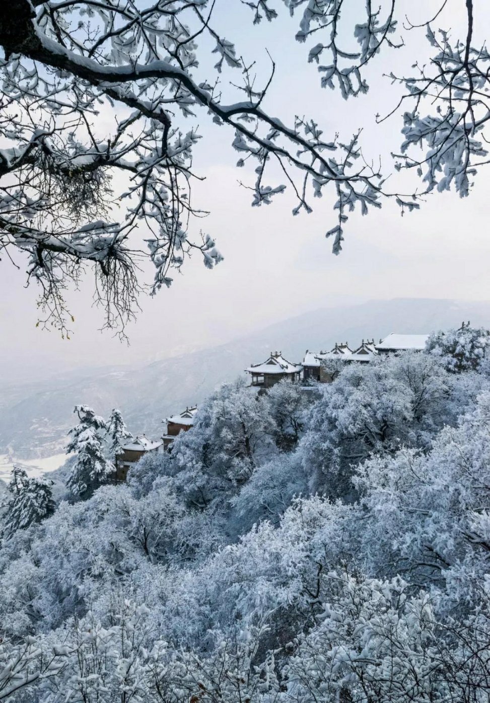 崆峒山雪景图片图片