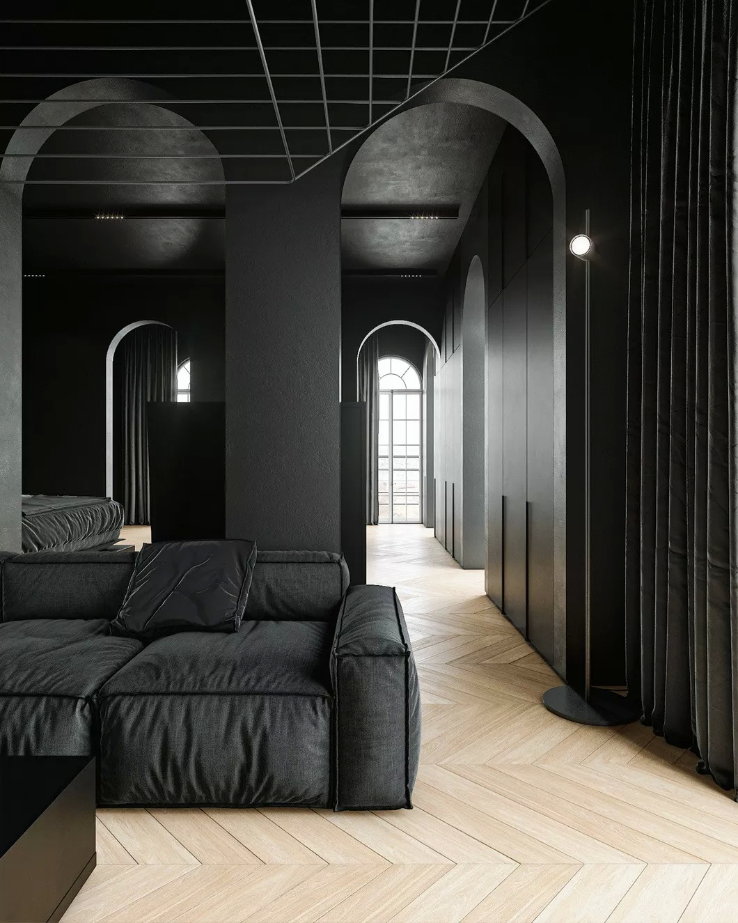 现代的黑色家居有着强烈的个人风格表现力,室内设计中把黑色用得好