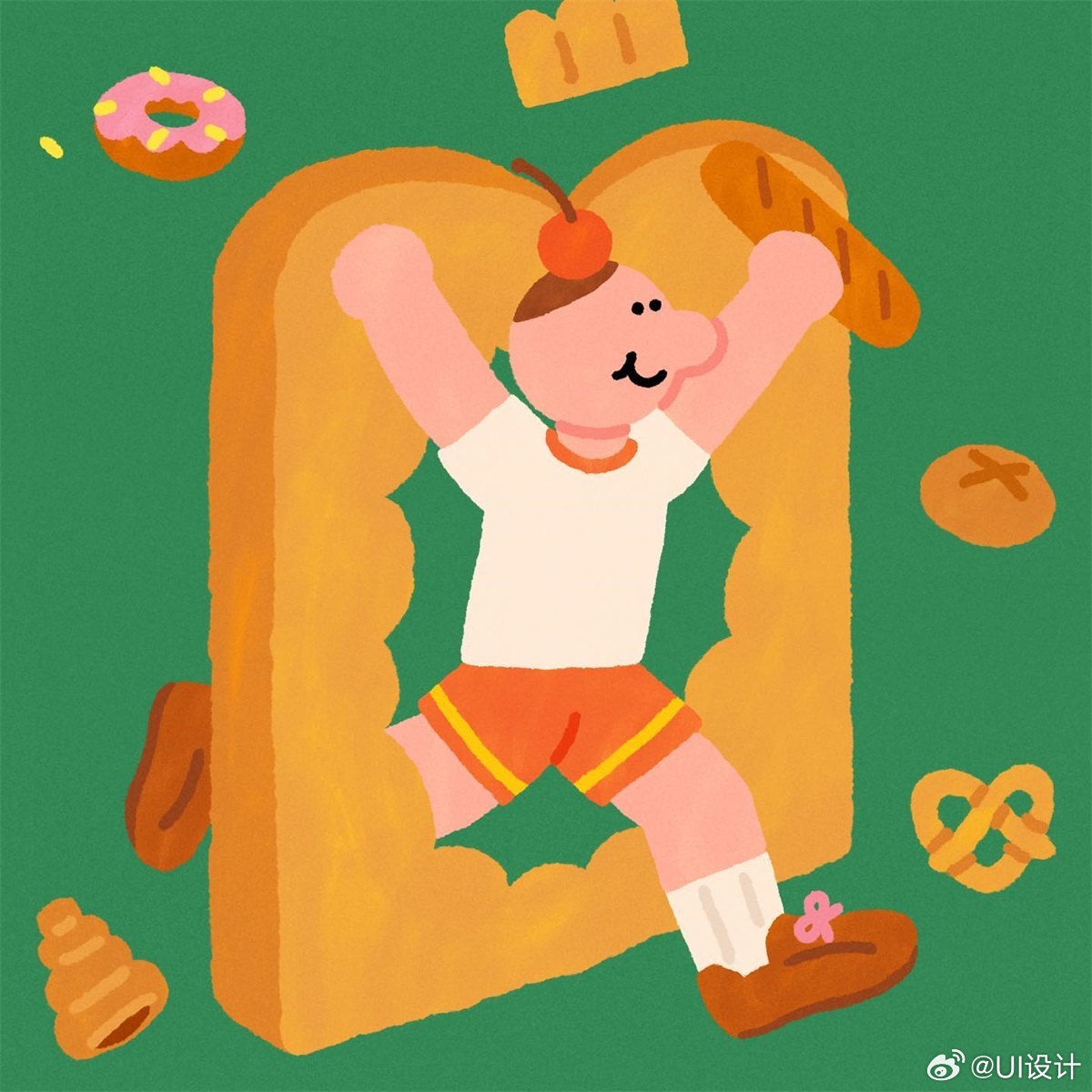 鲜艳简约儿童插画风格作品