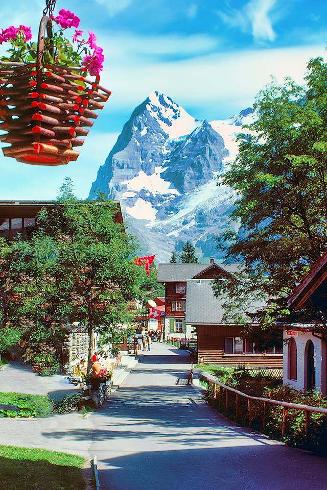 瑞士风景1980年幸免于二战的中立国美丽宁静的欧洲屋脊