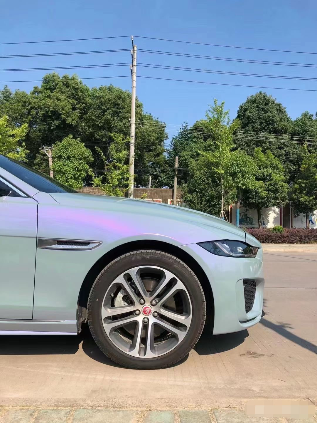 膜呗改色案例捷豹xel全车换色梦幻灰魅紫神秘的味道出来了