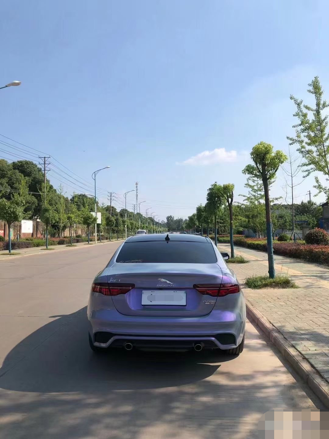 膜呗改色案例捷豹xel全车换色梦幻灰魅紫神秘的味道出来了