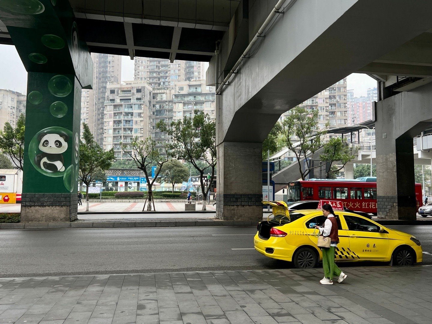 熊猫元素满满的重庆轨道2号线动物园站随拍