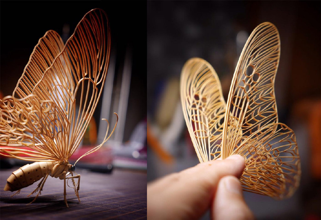这不是3d打印,而是来自日本艺术家斋藤久制作的竹编.