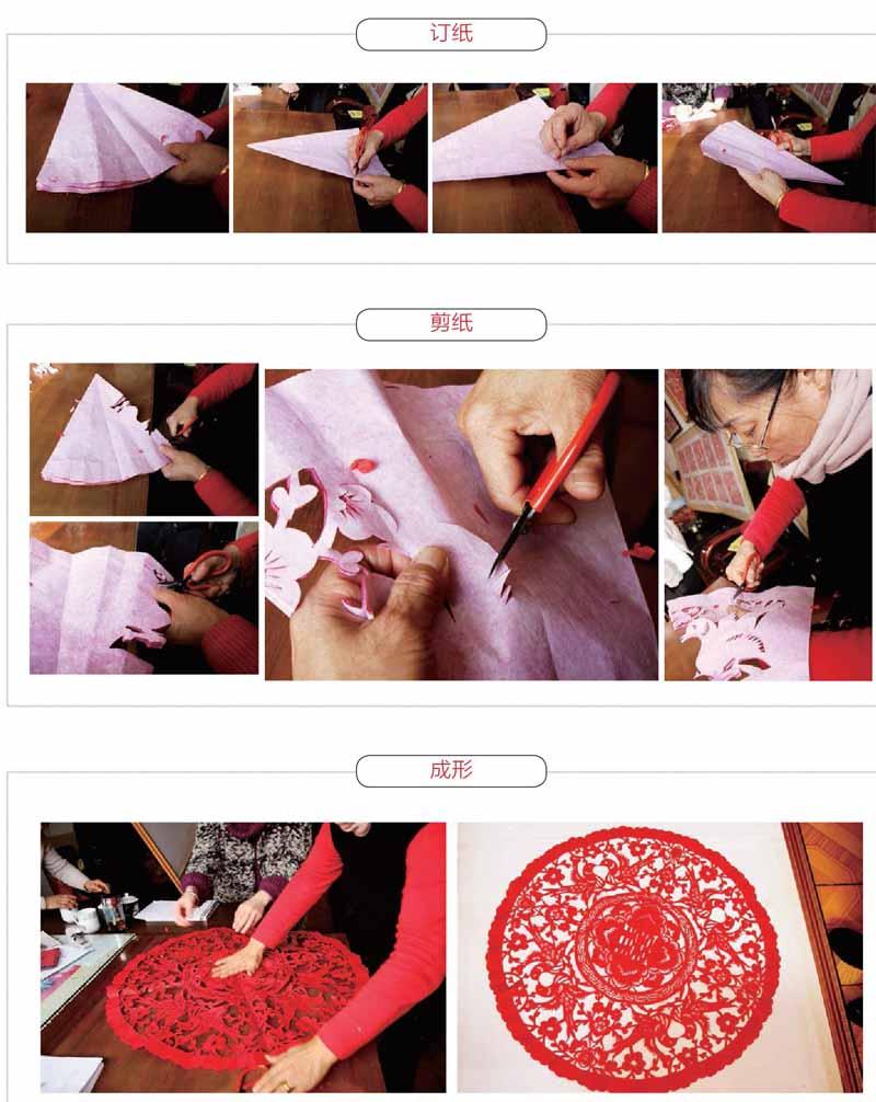 执剪方显手上功用心裁出别样花 ——孝义剪纸工艺流程简图!