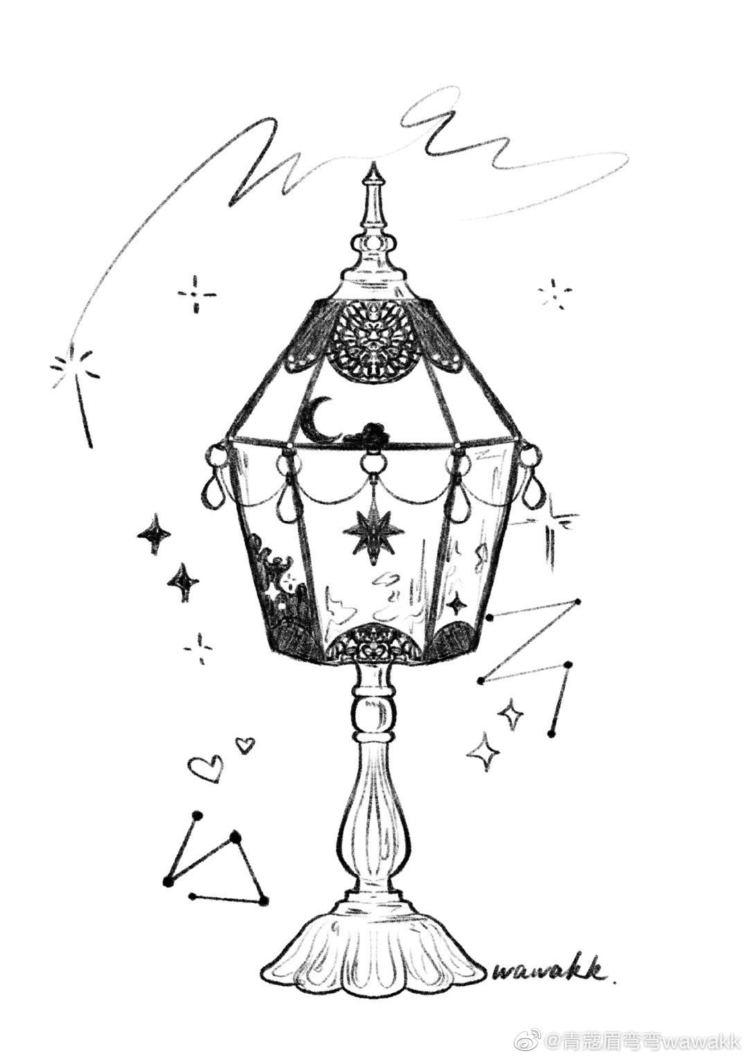 复古玻璃灯速写_高清图集_新浪网