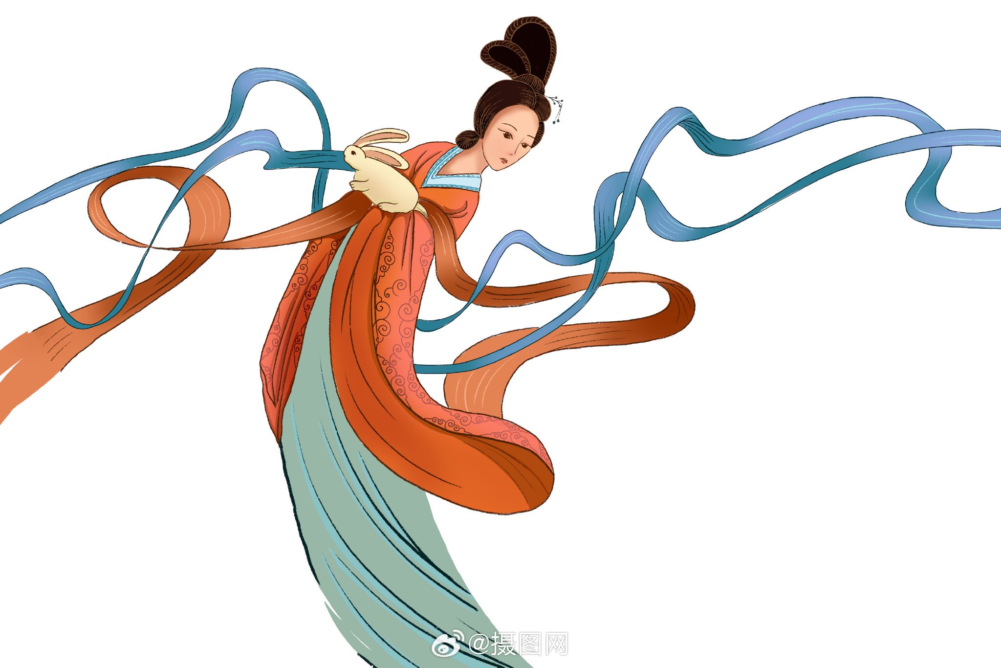 嫦娥奔月|中秋节手绘人物主题插画免抠素材_高清图集_新浪网