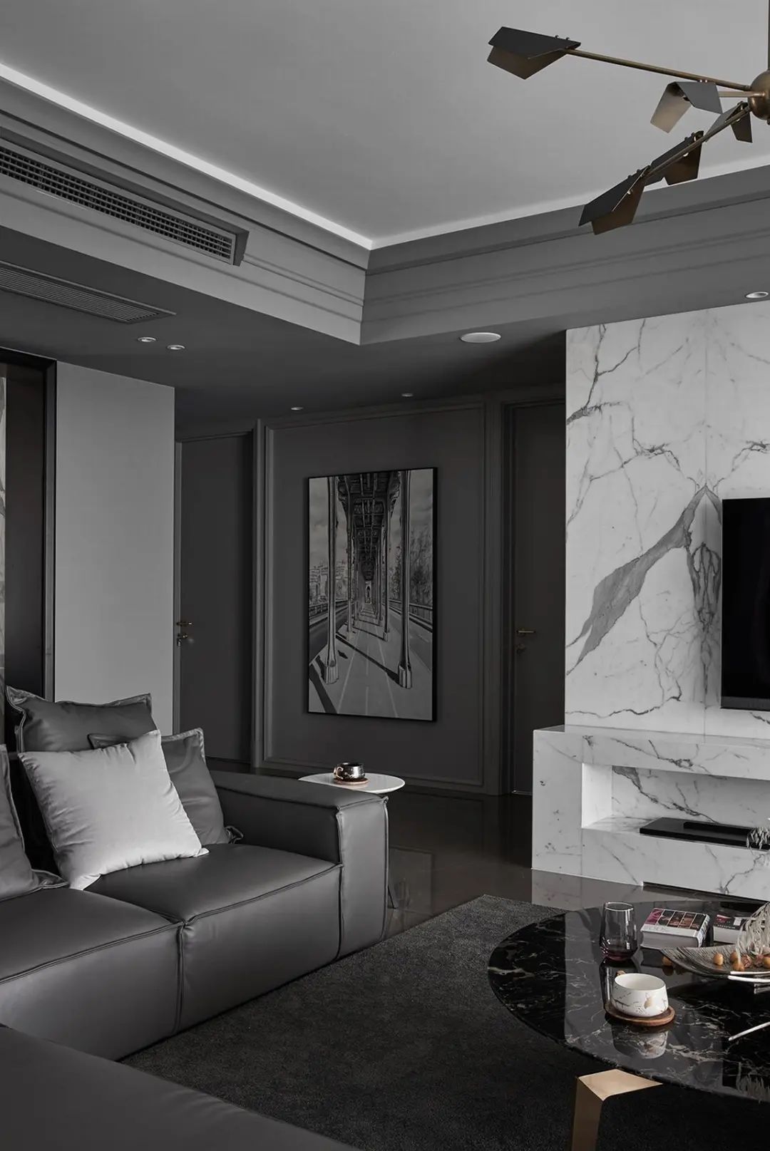 170㎡现代高级灰,时尚优雅的设计,艺术感满满的家,华丽档次|灰色|时尚
