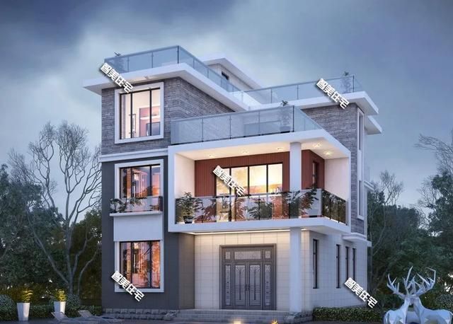 3栋现代风格设计的别墅简约时尚易施工老少皆宜