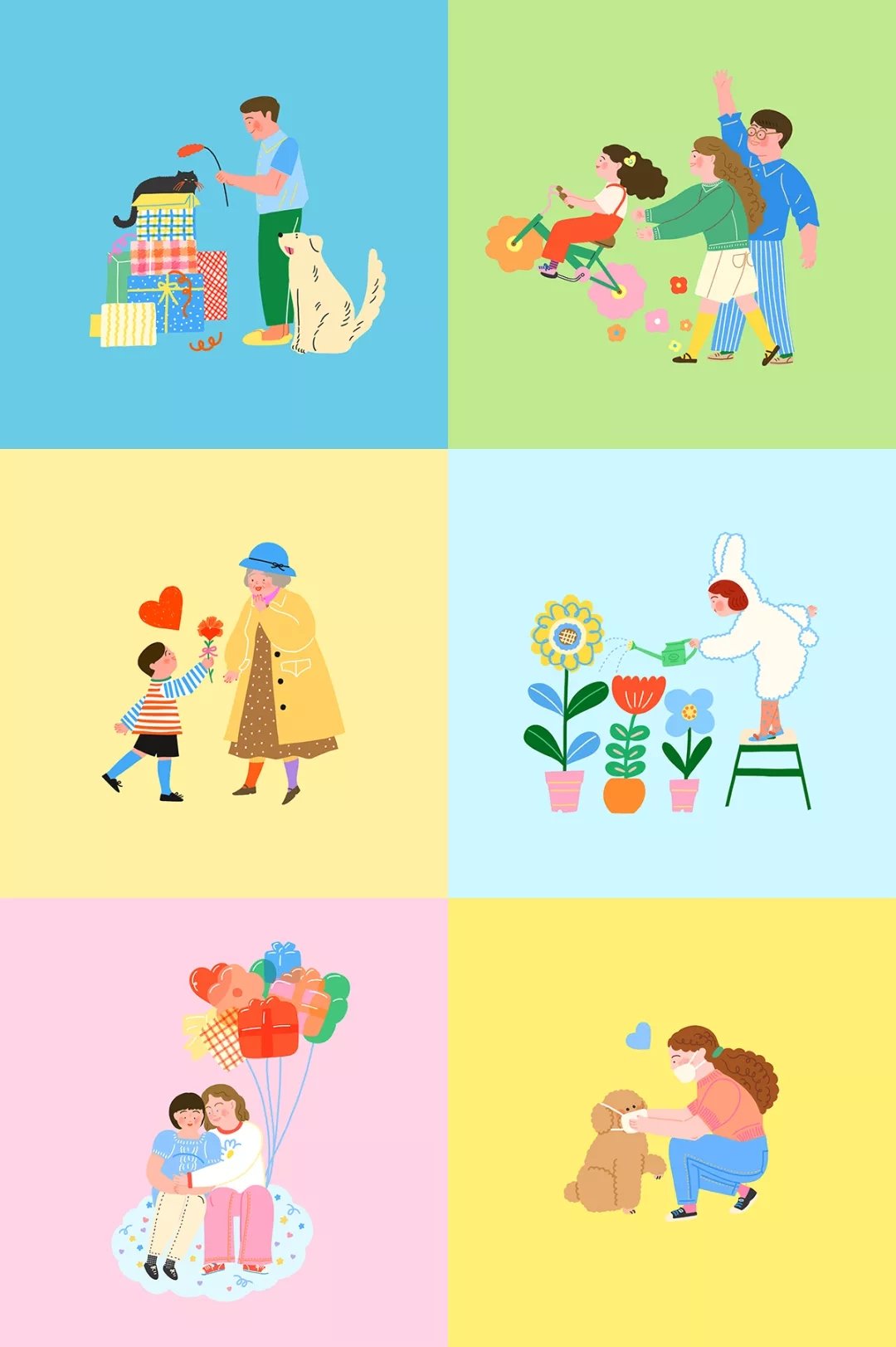 韩国插画师 kang han 笔下温馨的生活场景绘画.__财经头条