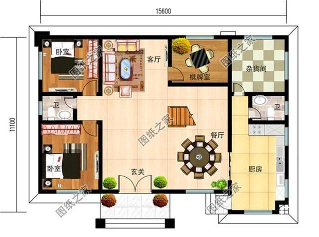 农村160平米左右二层楼房设计图,户型大气布局合理,人多也够住