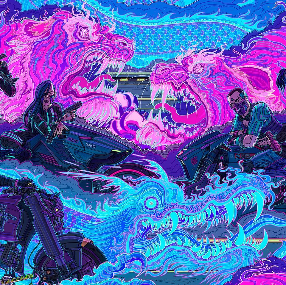 《赛博朋克2077》新艺术图公布,新帮派虎爪帮(tyger claws)登场