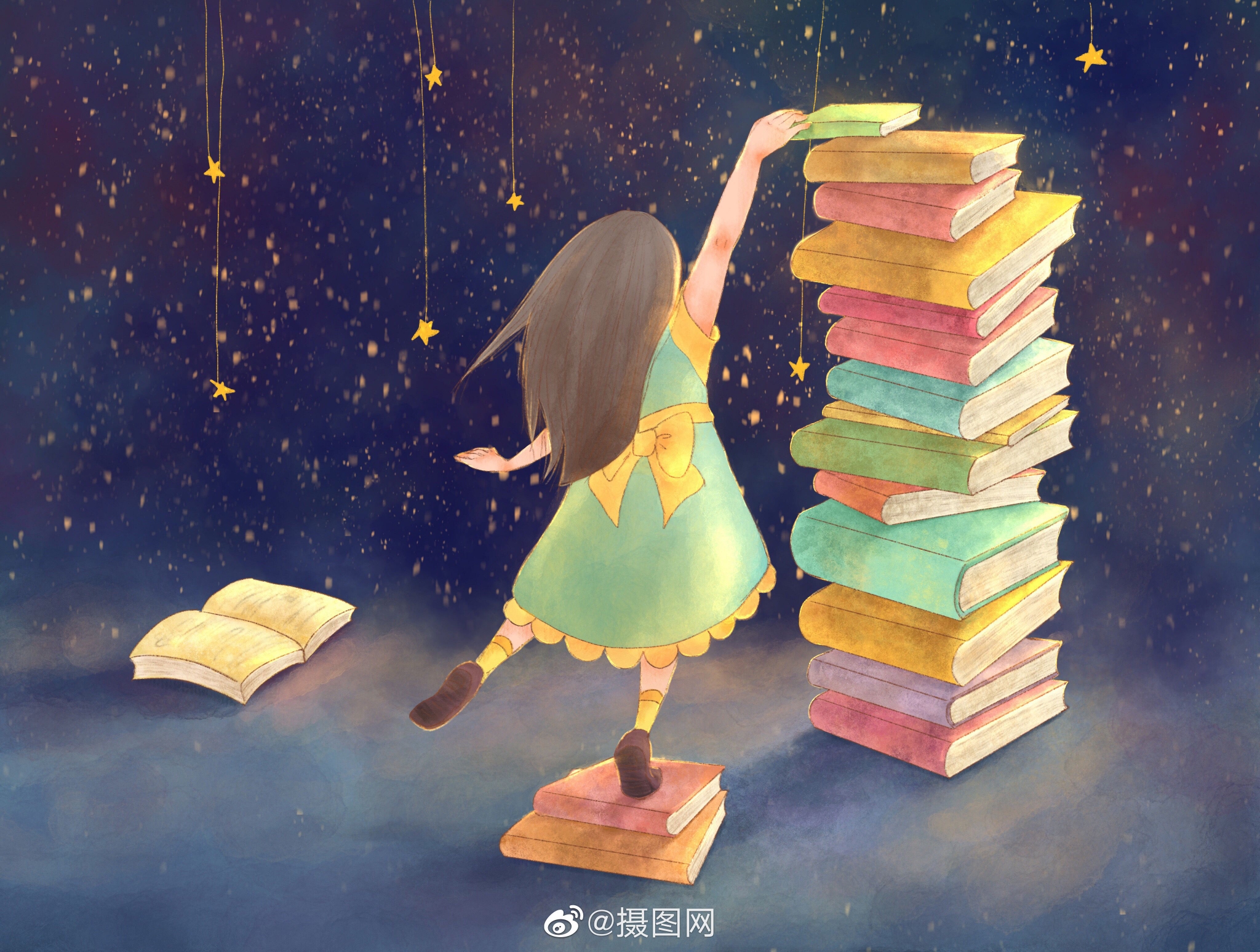 图图又来分享一组关于读书日的插画啦!