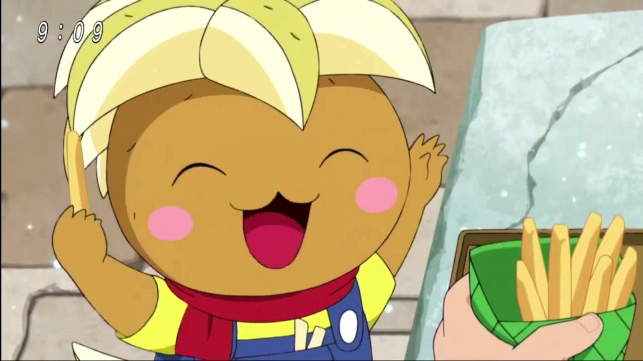 今日第39话画面抢先看④暴走进化的马铃薯兽08进化前太可爱了