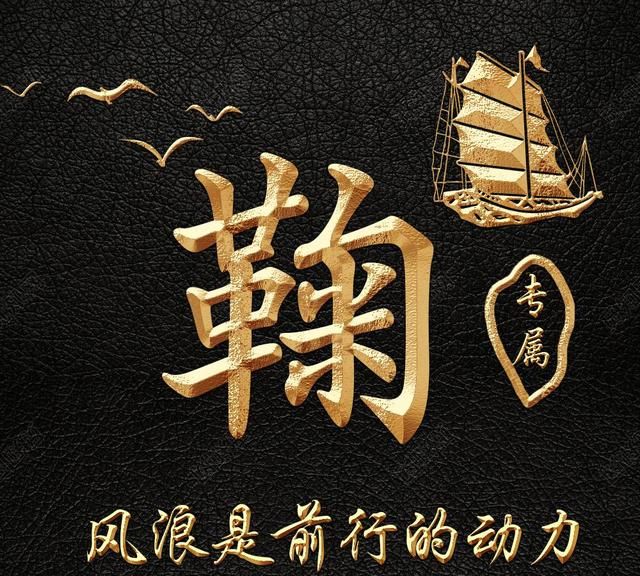 乘风破浪励志前行19张金色炫酷3d姓氏头像等你来换上