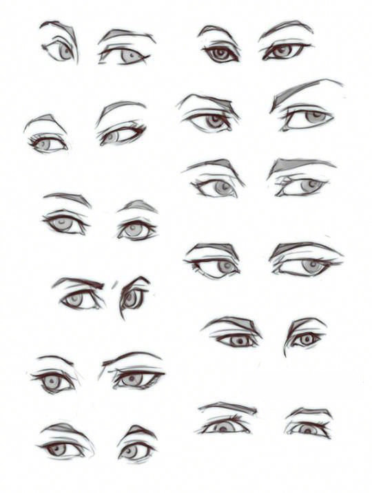 一些不同表情下眼神的画法参考