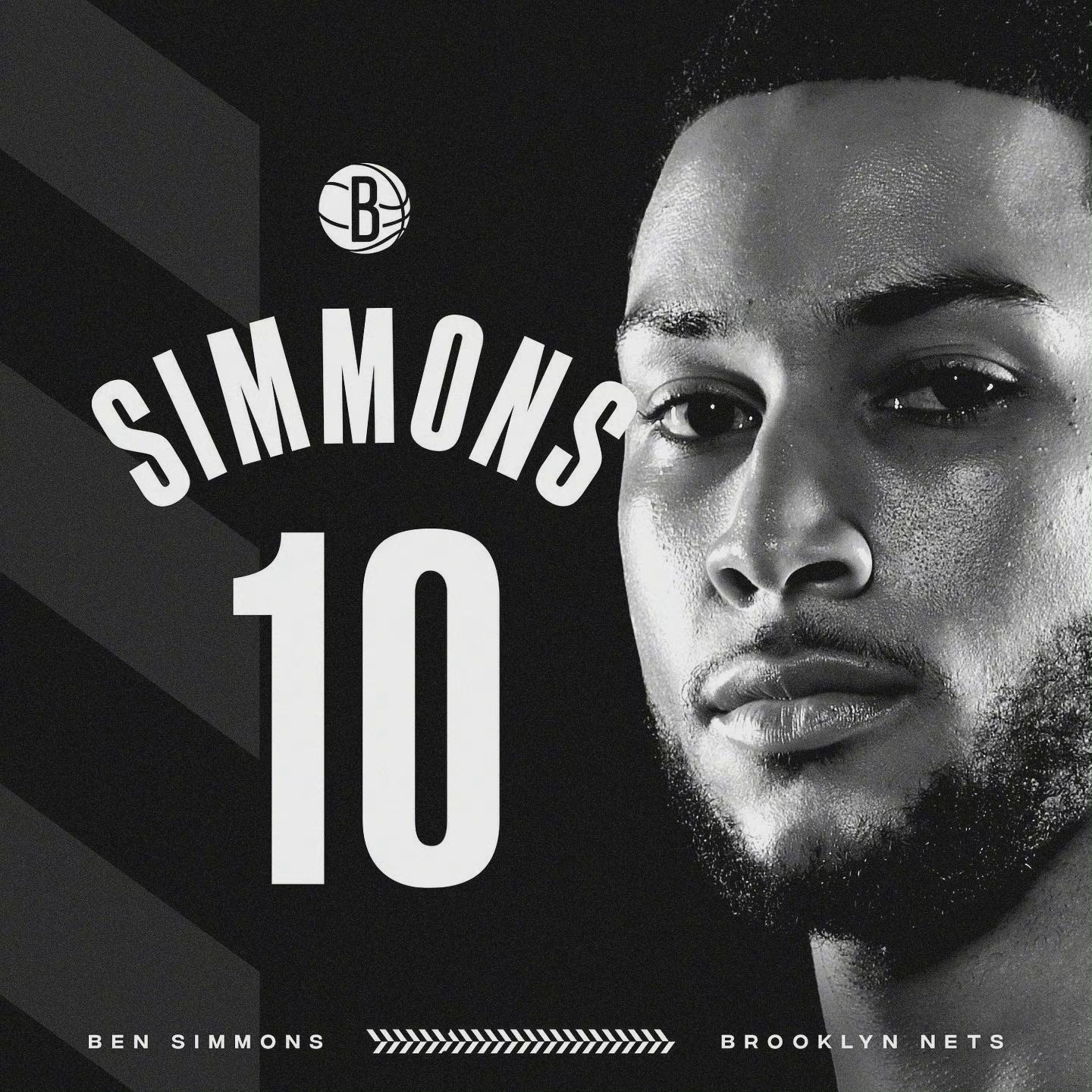 篮网公布了三名新援的球衣号码,本西蒙斯身穿10号