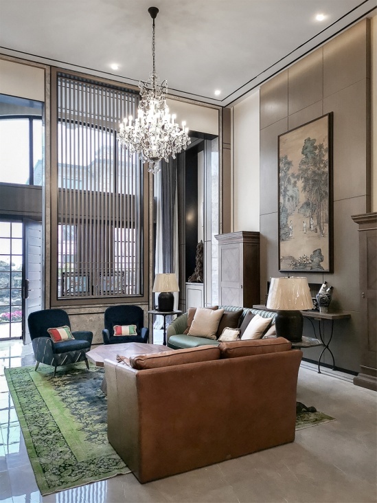 田艾灵作品:1000㎡江景别墅,上下5层大宅,打造现代风雅生活