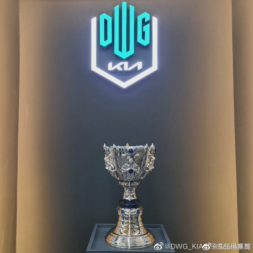 dwgkia电子竞技俱乐部2020年s赛冠军奖杯已收到