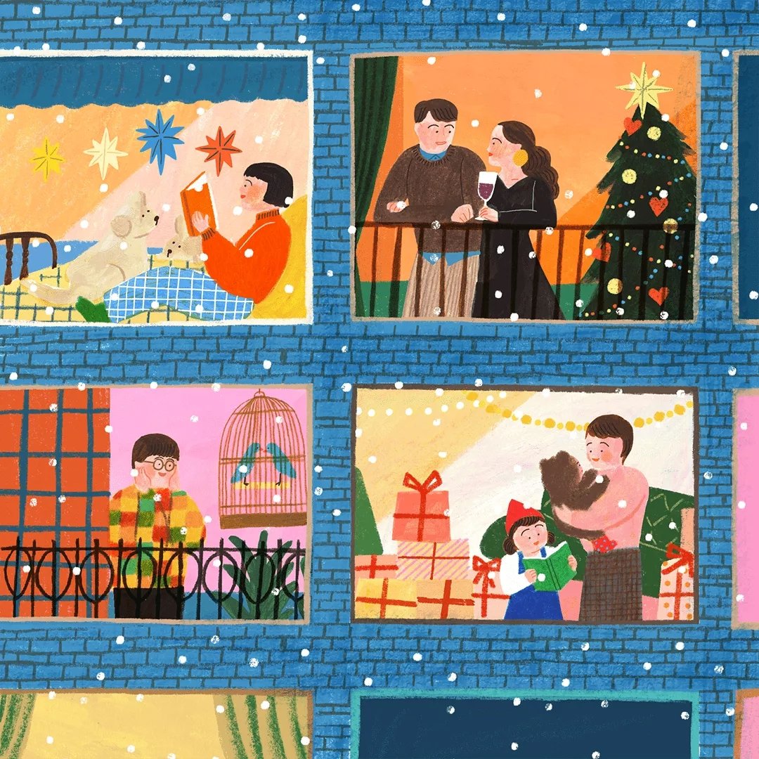 韩国插画师 kang han 笔下温馨的生活场景绘画.__财经头条