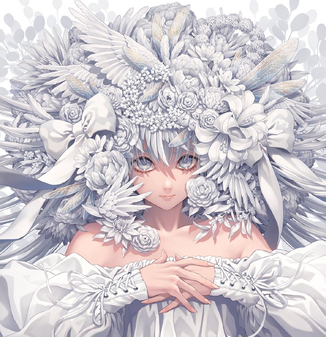 白色少女 画师:ミナミ twi:minamichando_jo_高清图集_新浪网