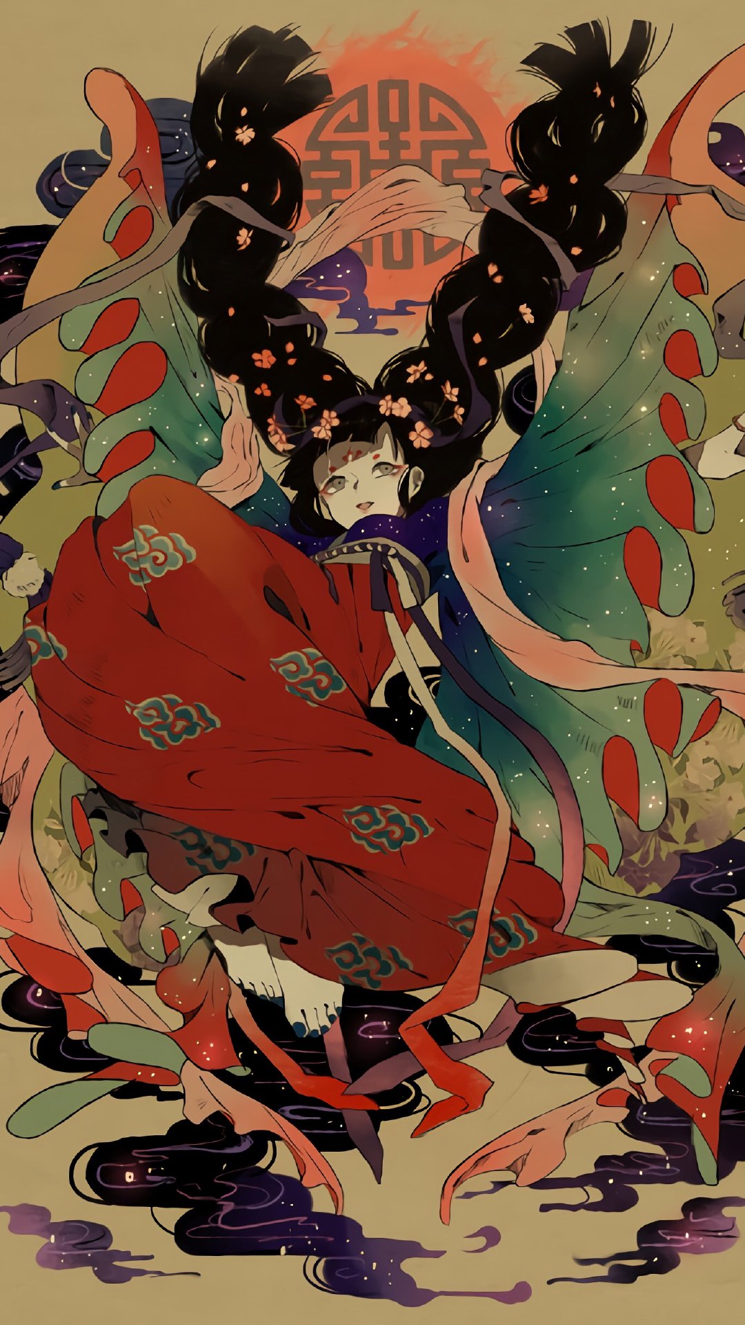 日本插画师 壶也ティアさ 暗色彩的复古日系风人物插画