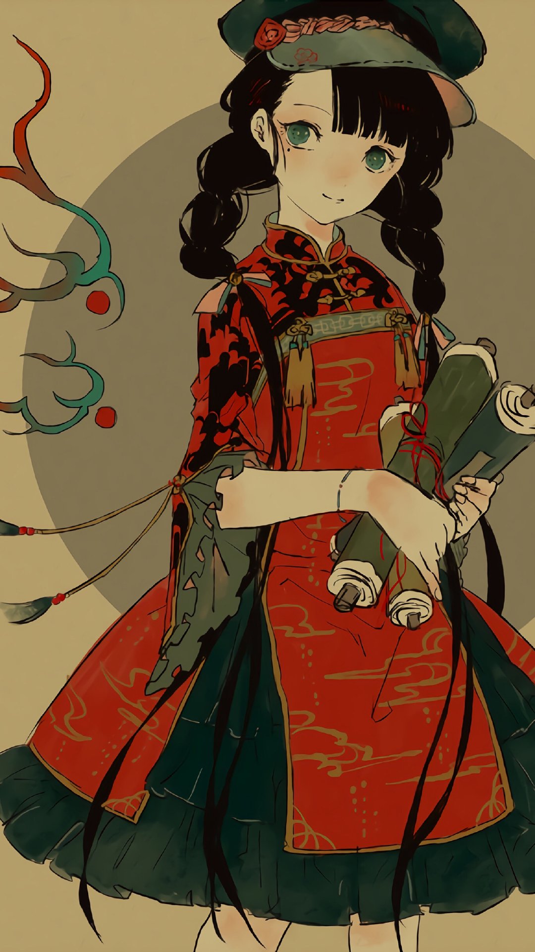 日本插画师 壶也ティアさ 暗色彩的复古日系风人物插画