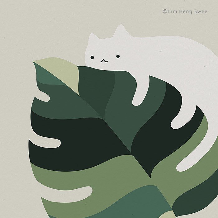 马来西亚插画师 林行瑞 (lim heng swee) 有关猫咪的创意插画