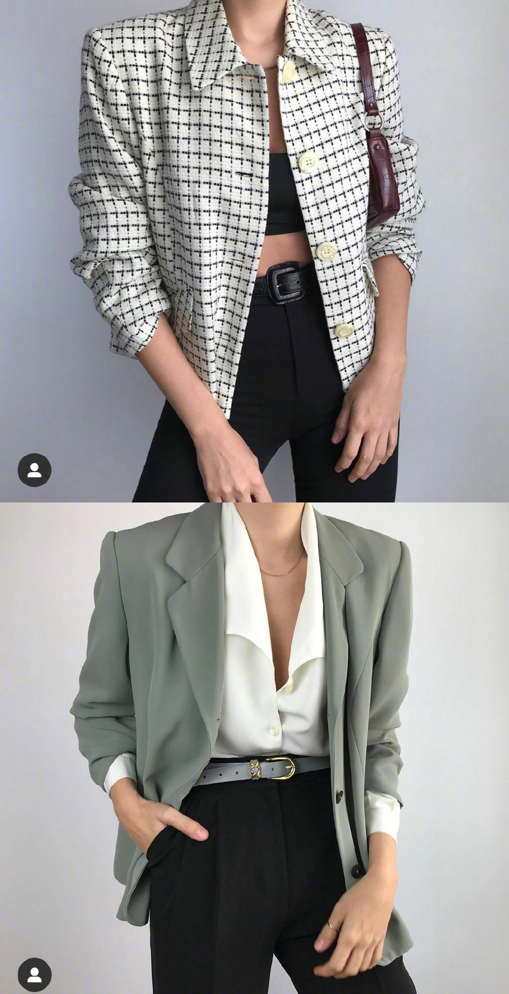 女生复古西装穿搭系列 , 时髦禁欲又帅气,凹造型的不二选择