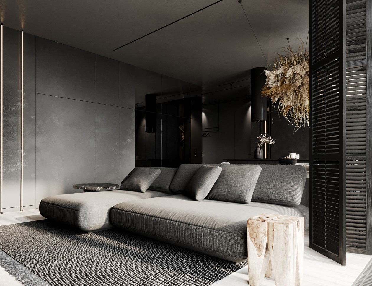 高级黑色系公寓 这样的设计高级有质感 汕头设计师/汕头室内设计