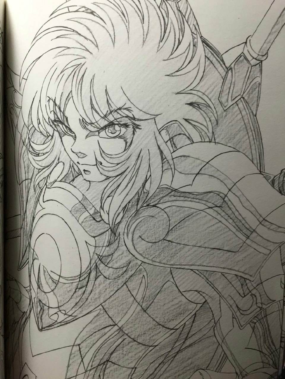 智利插画师『etamindraconis』画的十二位神圣衣黄金圣斗士(线稿图)