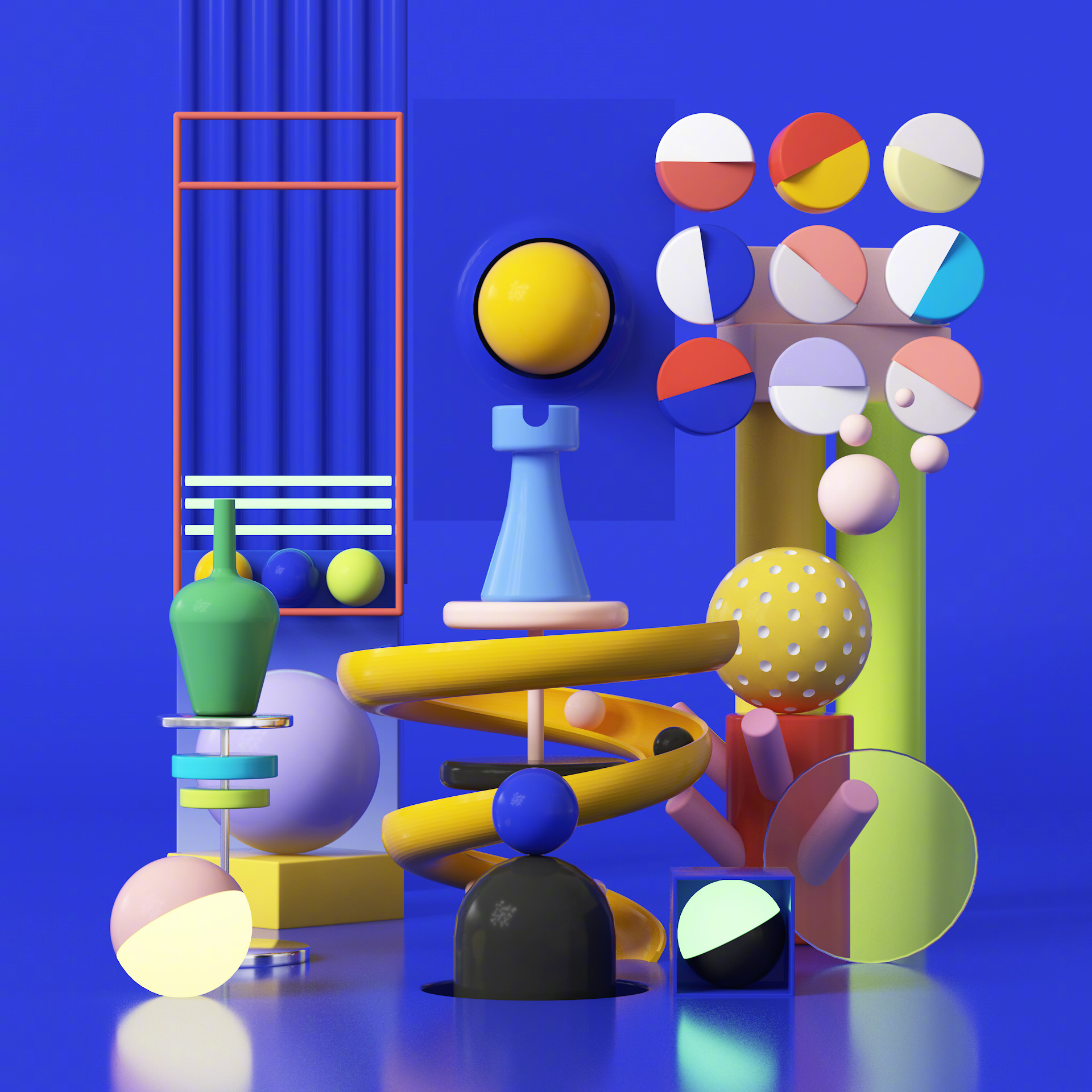 c4d元素组合与构图~来自我们往期c4d学员的课程作业……__财经头条