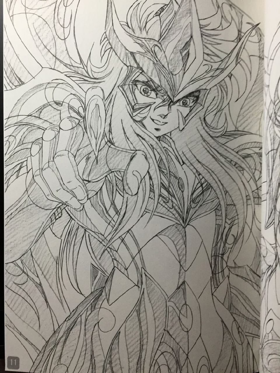 智利插画师『etamindraconis』画的十二位神圣衣黄金圣斗士(线稿图)