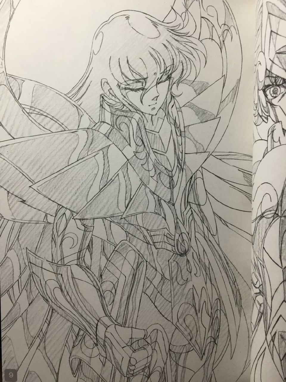 智利插画师『etamindraconis』画的十二位神圣衣黄金圣斗士(线稿图)