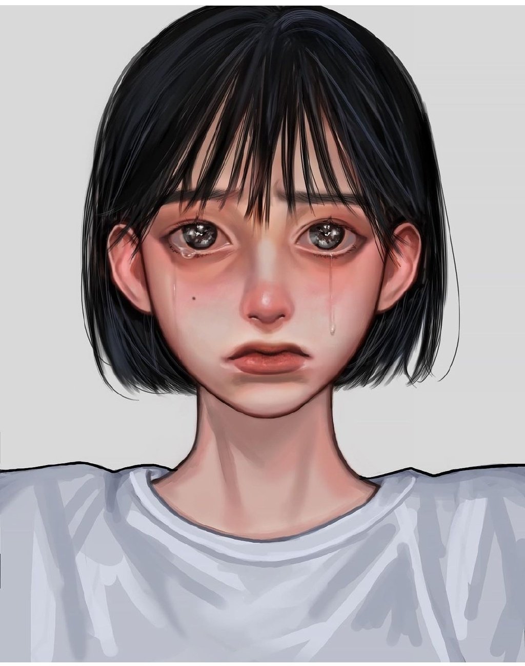 韩国画师kangcono个性的少女头像插画