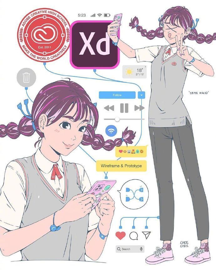 adobe软件拟人化