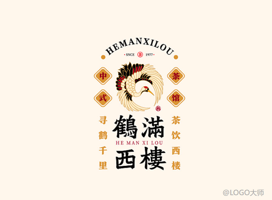 国潮风餐饮logo设计欣赏