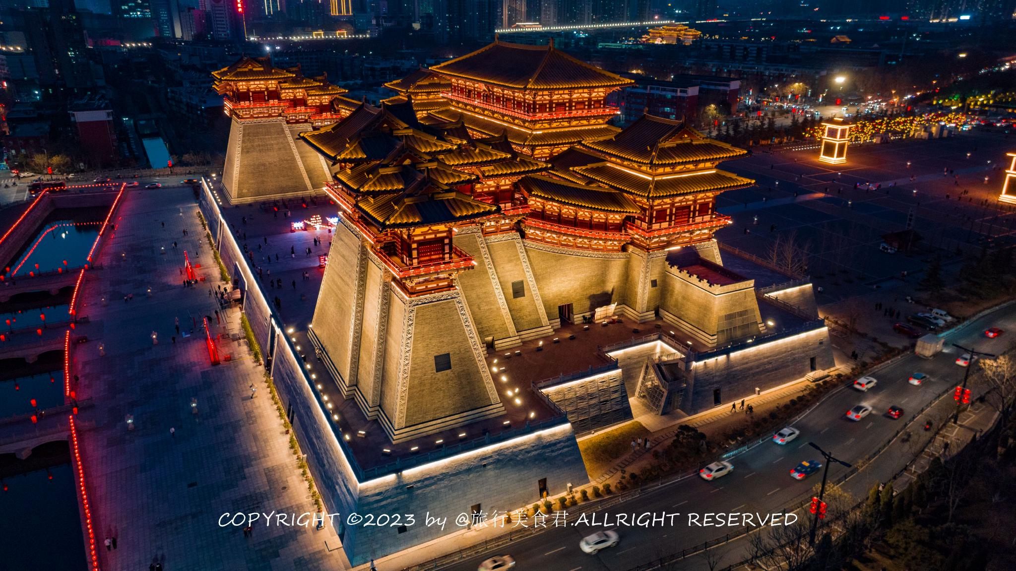 洛阳隋唐应天门遗址夜景,太棒了!