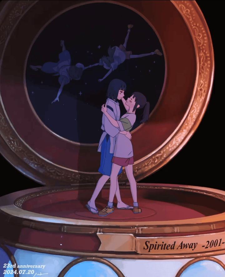 千寻白龙 也是童年磕过的初代cp 画的好绝美 白龙的占有欲🈶️