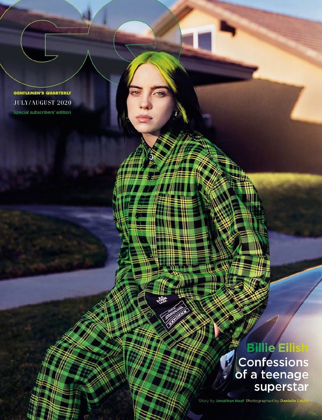 碧梨billie eilish《gq》英版七八月合刊封面大片|绿发造型十分时髦