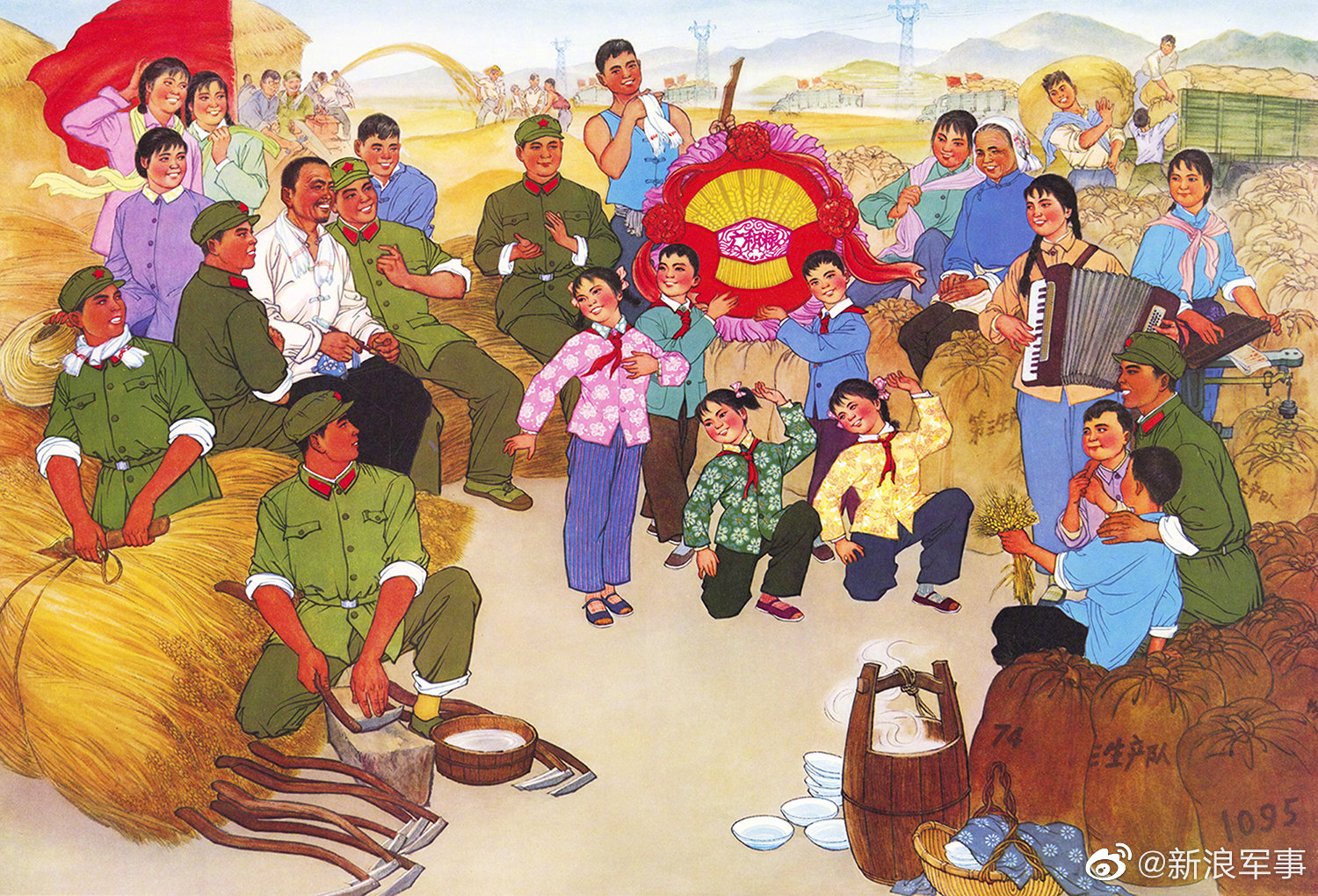 曾经的儿童宣传画:军民鱼水情