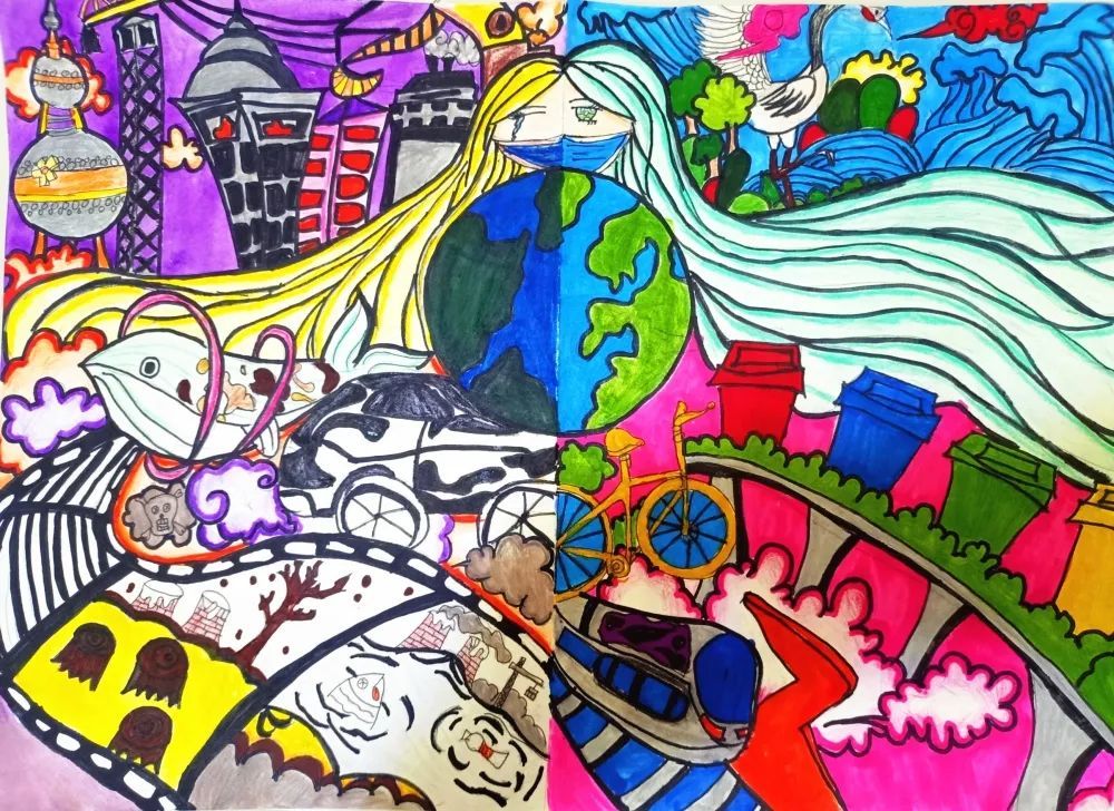 童心绘环保丨全市中小学生环保绘画大赛作品赏析(17)__财经头条
