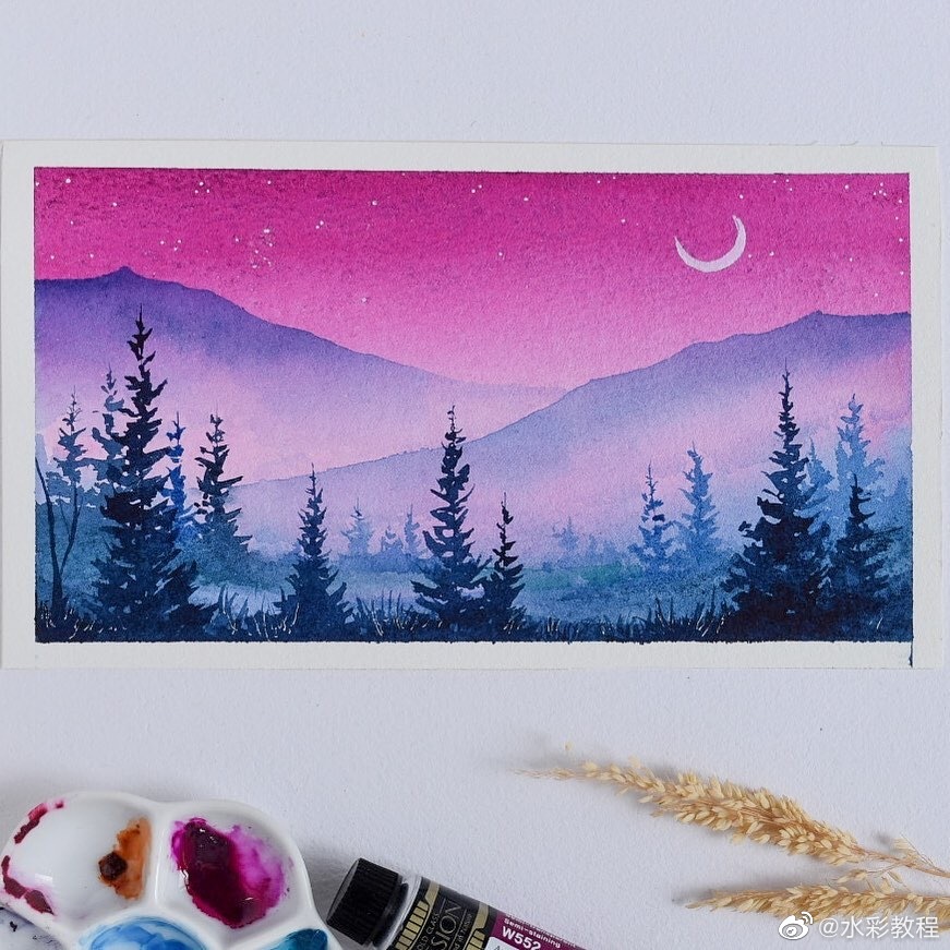 水彩风景作品欣赏byinsbrushpaintneverything